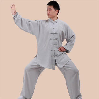 Cotton And Linen Men Perform Morning Exercises In Spring, Summer And Autumn